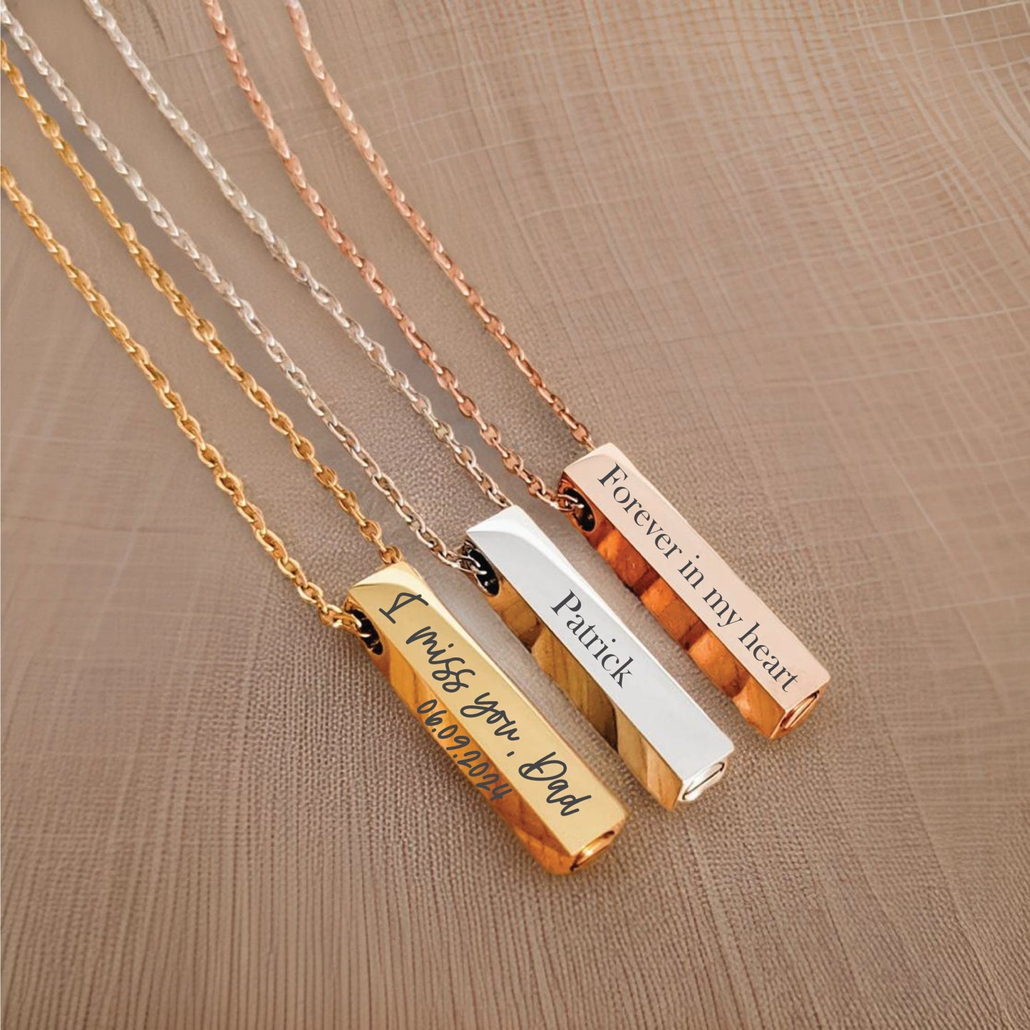 Personalized Cremation Urn Necklace, bar urn necklace, memorial necklace, custom heart urn necklace, ashes jewelry, engraved handwriting