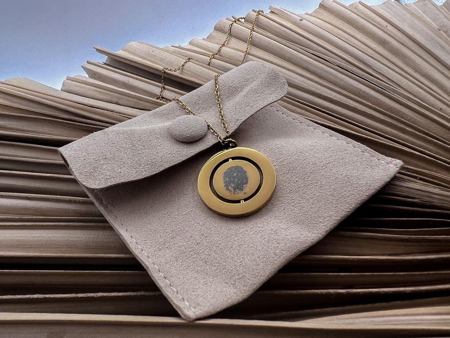 Engraved keepsake rotating circle pendant necklace, engraved fingerprint necklace, engraved handwriting necklace, memorial keepsake