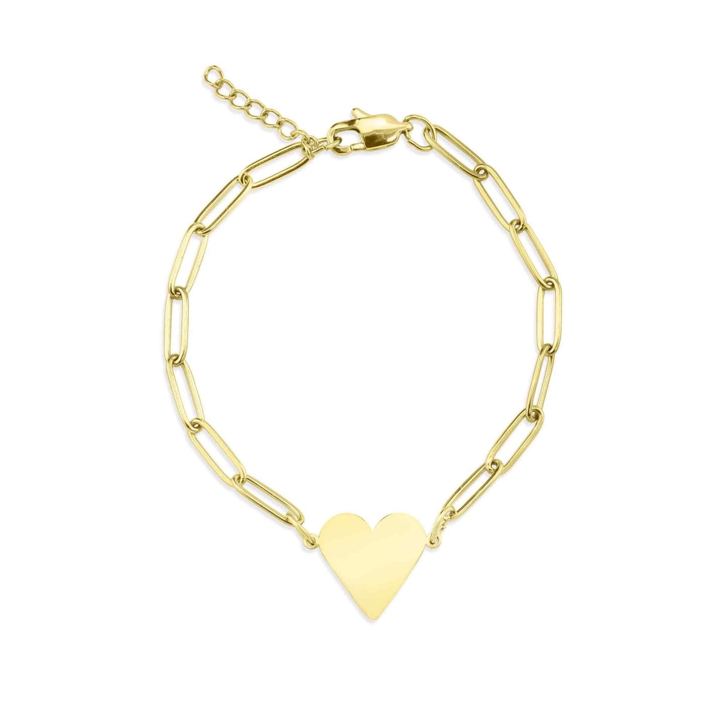 Gold Paperclip heart bracelet and birth flower bracelet combo, stacking bracelets, paperclip jewelry, wildflower, engraved name bracelet