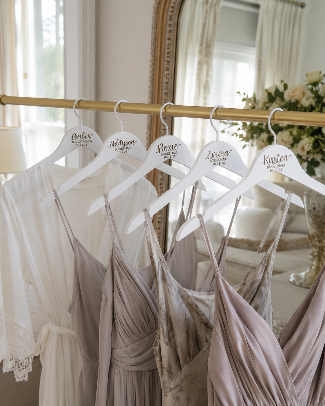 Personalized Bridesmaid Hanger, Engraved Wedding Party Hanger, Custom Name & Role Hanger, Maid of Honor Gift, Bridal Party Gift