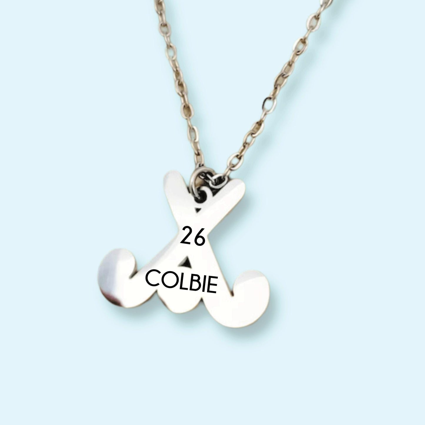 Personalized hockey necklace, engraved field hockey necklace, hockey gift, hockey jewelry, Sport Hockey Goalie, hockey player gift