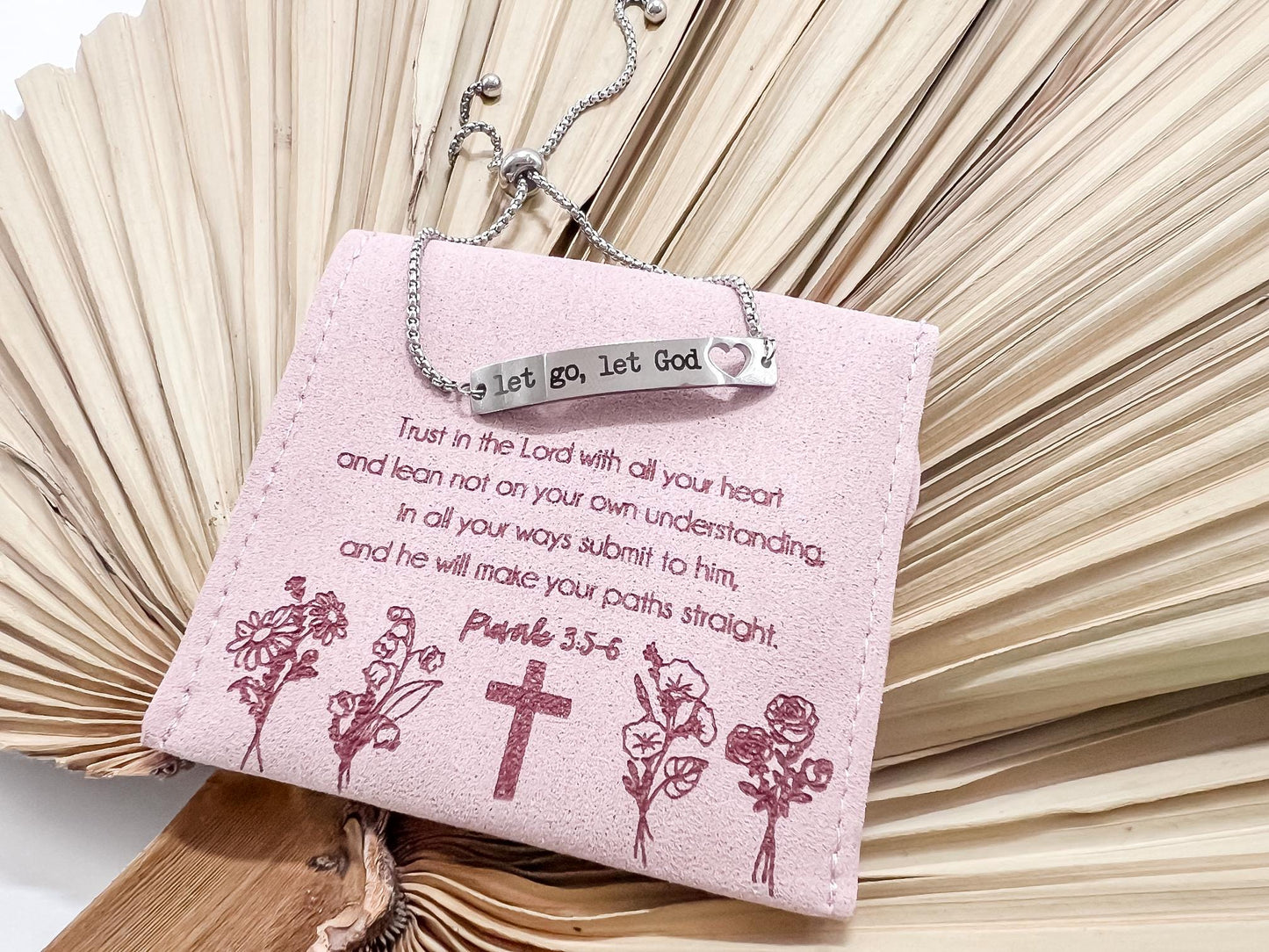 Personalized bracelet, Christian bracelet, let go, let God bracelet, Christian gift, Christian gifts for women, Bracelet with gift bag