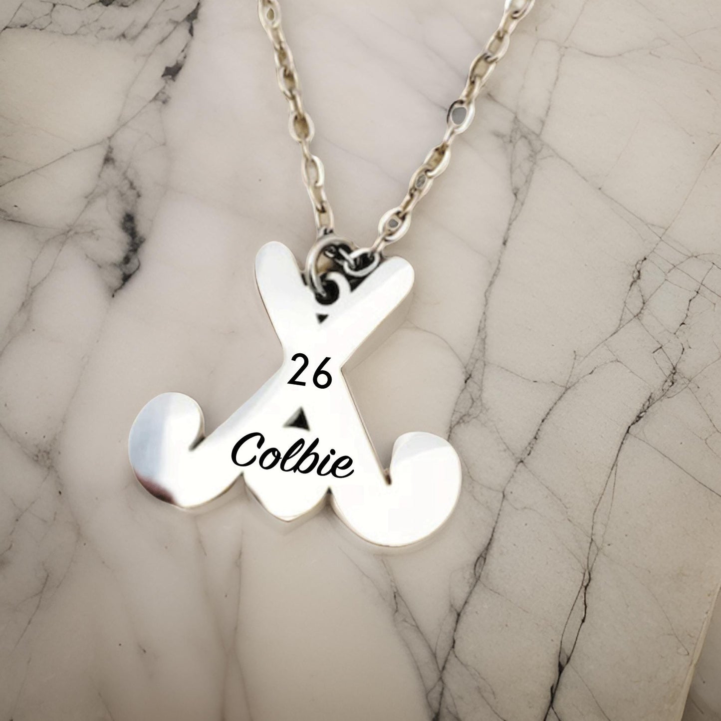 Personalized hockey necklace, engraved field hockey necklace, hockey gift, hockey jewelry, Sport Hockey Goalie, hockey player gift