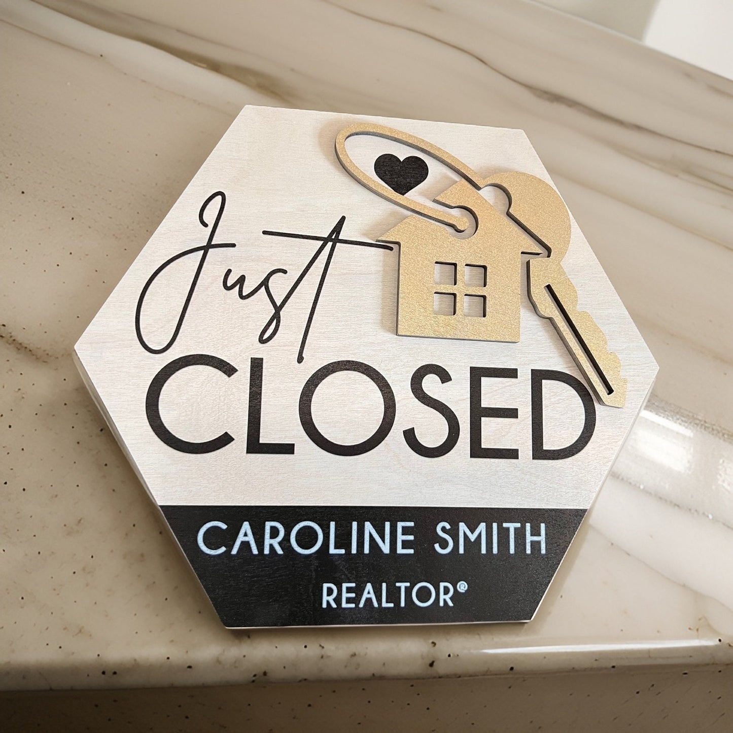 Y’all we bought a house sign , real estate closing sign, hexagon real estate sign, wooden closing sign, real estate agent prop sign