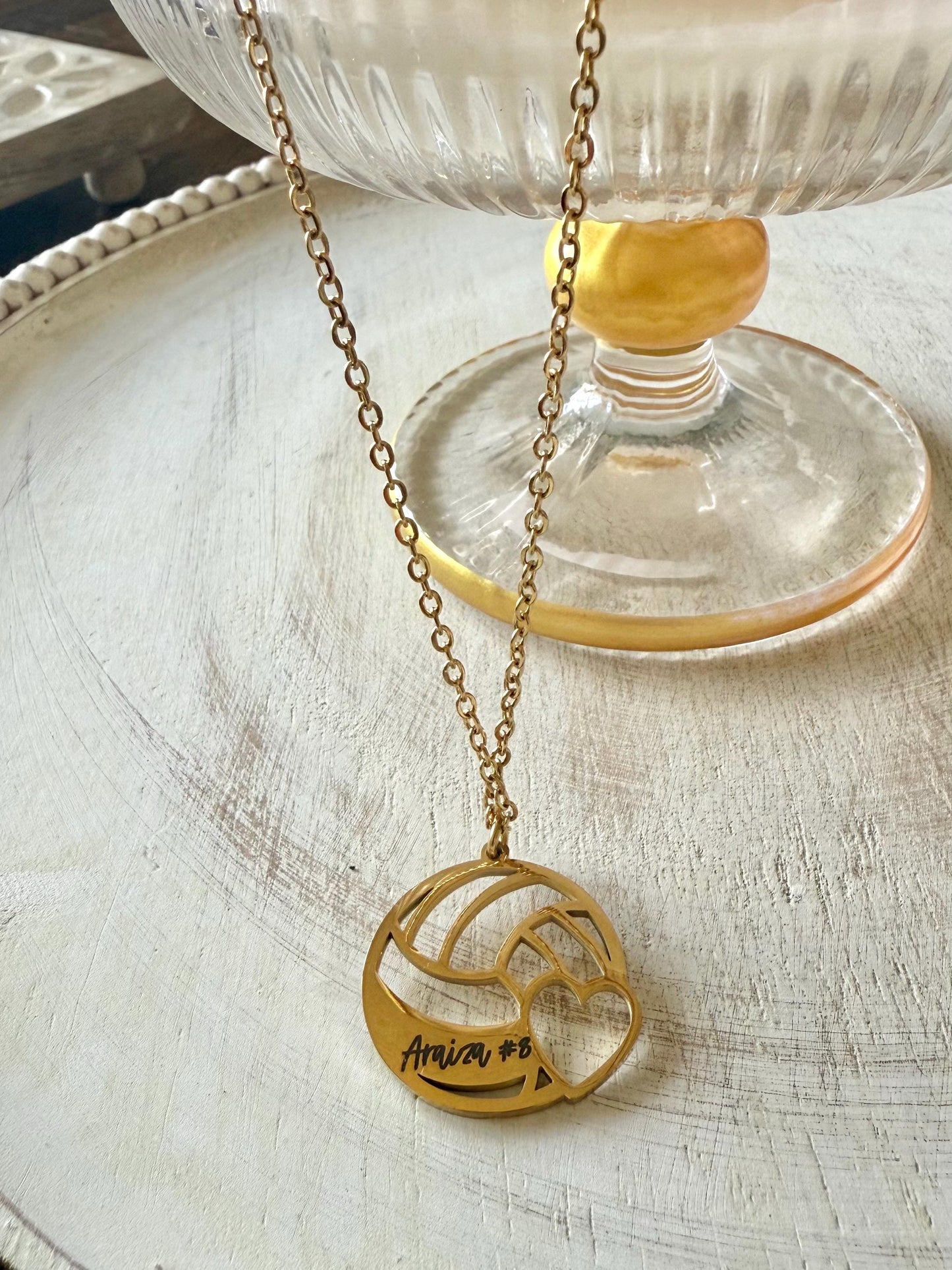 Engraved volleyball necklace, personalized volleyball necklace, custom volleyball jewelry, volleyball player gift, volleyball inspiration