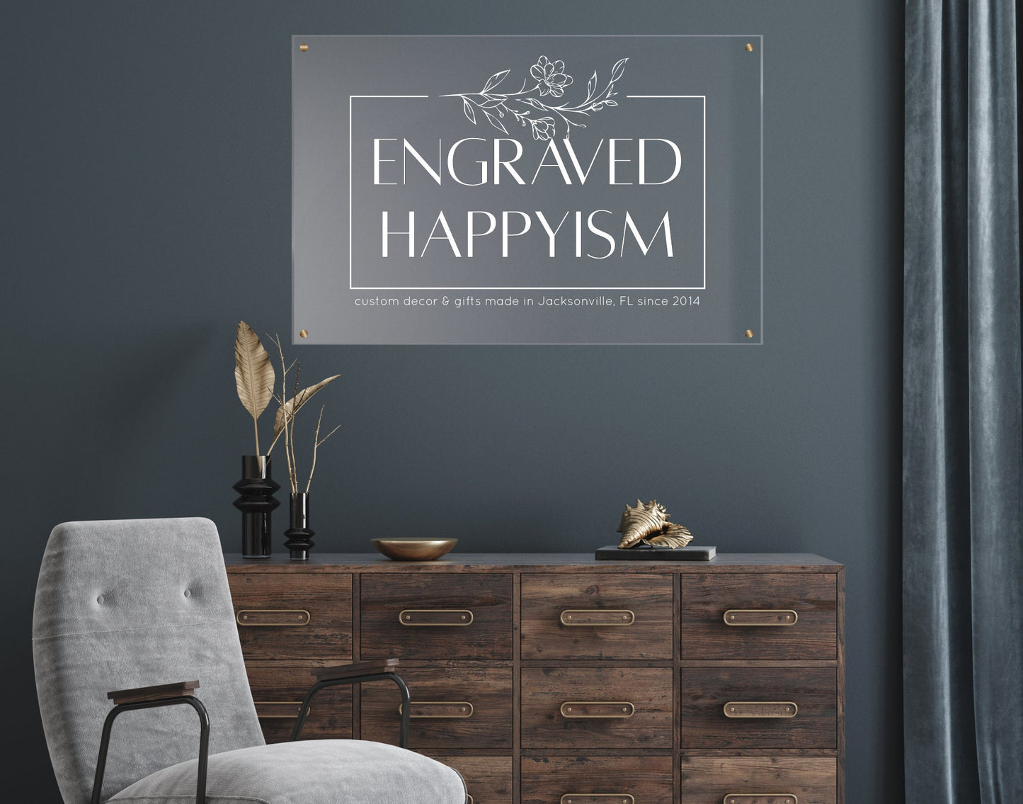 Business logo sign on acrylic, custom printed business logo, business logo sign, pretty business sign, real estate sign