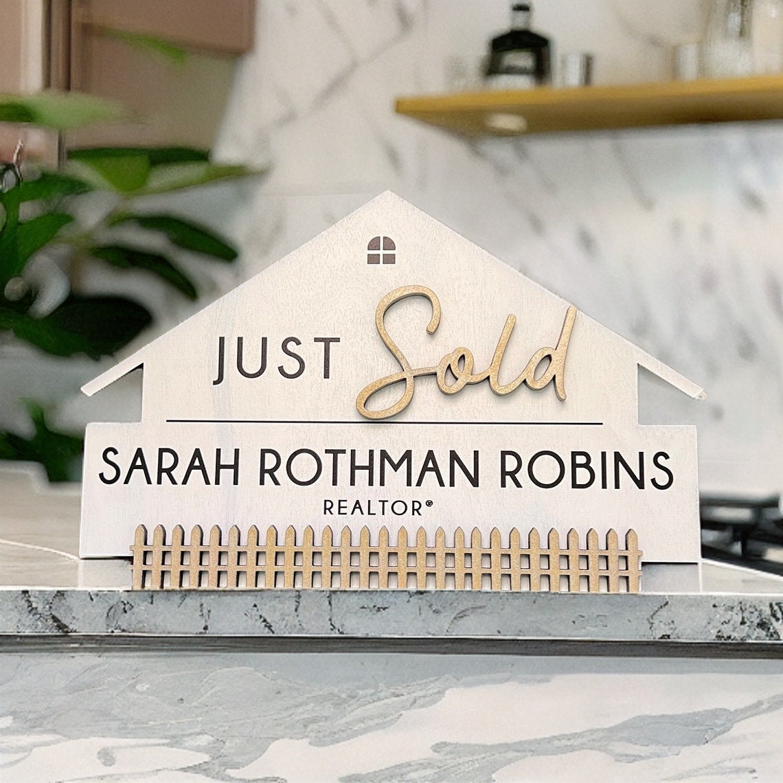 Real estate house closing sign with fence, just closed real estate sign, real estate agent closing sign, fun closing sign, realty sign cute