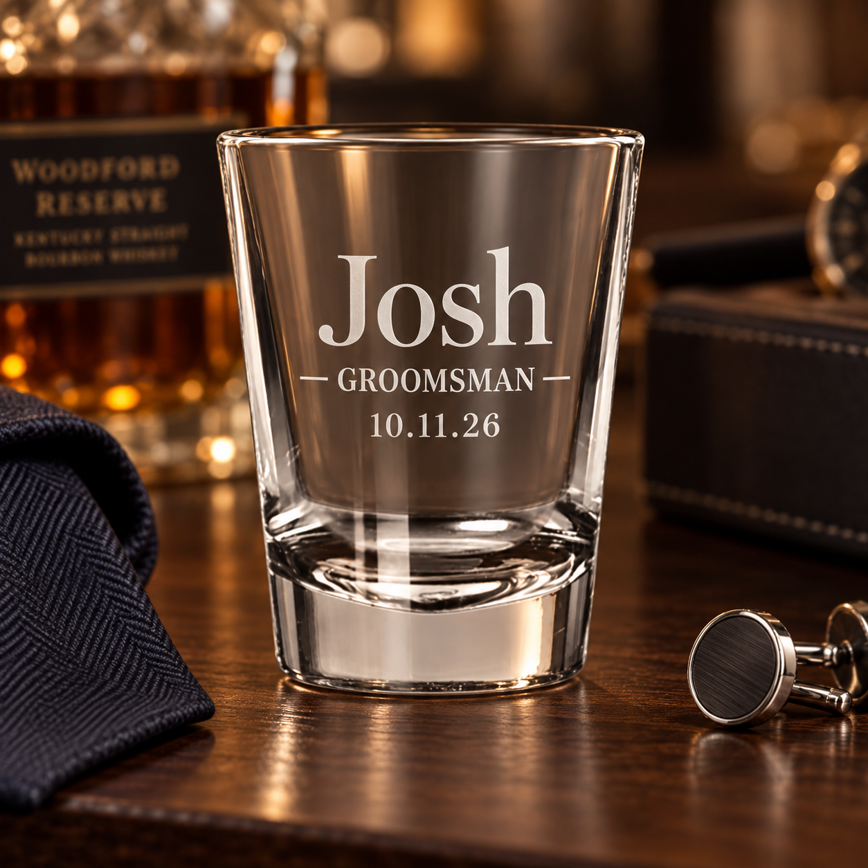Personalized Groomsman Shot Glass, Engraved Best Man Gift, Custom Groomsmen Gift, Wedding Party Barware, Groomsman Proposal Gift