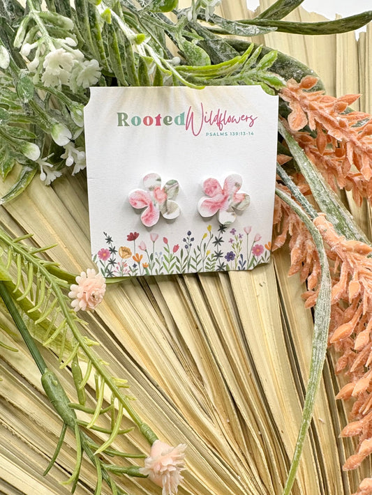 Floral Stud Earrings | Vintage-Inspired Acrylic Blossoms, Stella collection