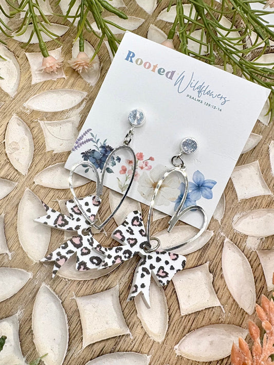 Leopard Print Heart Hoop Earrings | Stella Collection