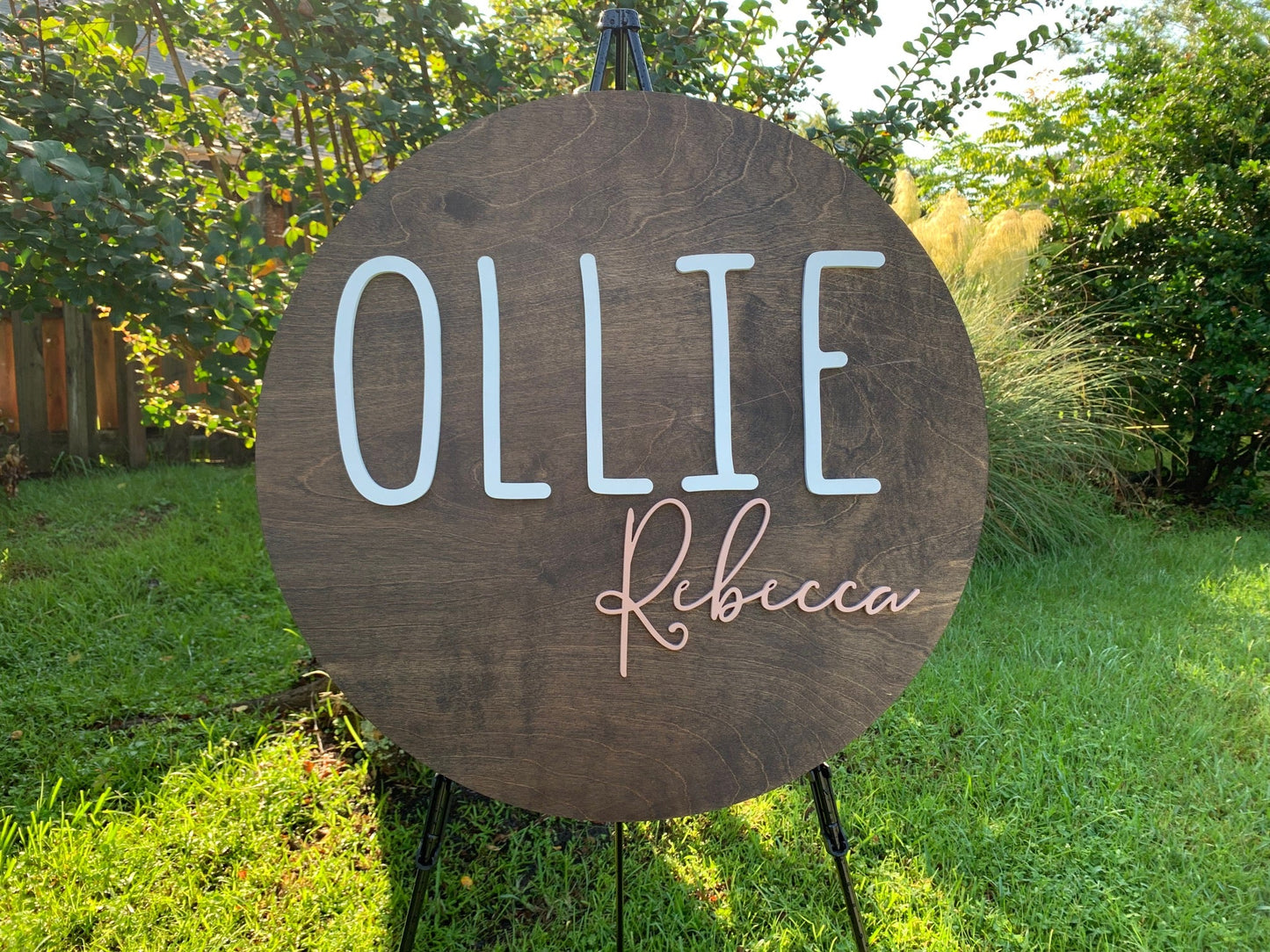 Custom Wood Round Nursery Name Sign