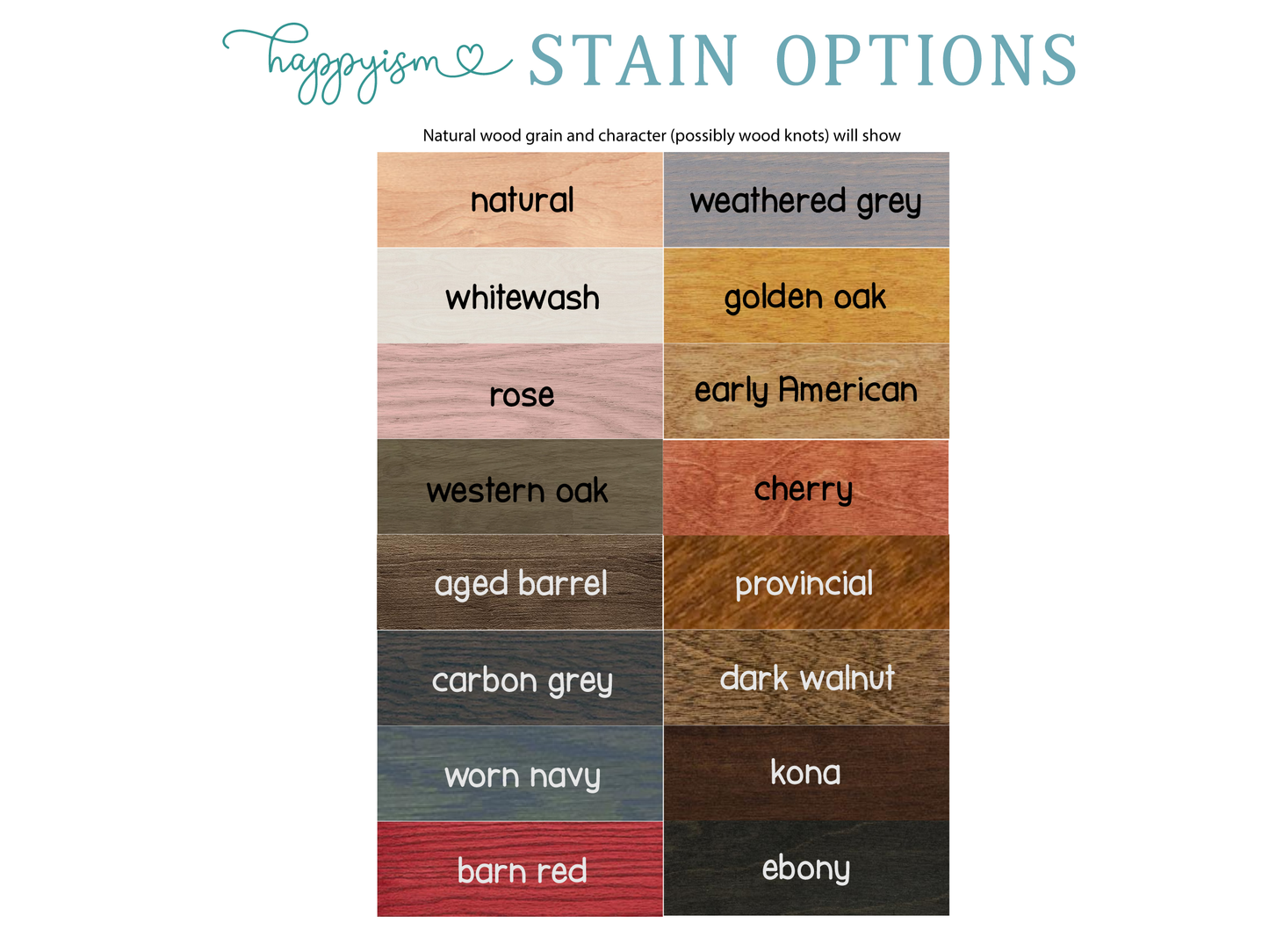 First and middle name sign - individual letters for middle name - stain options