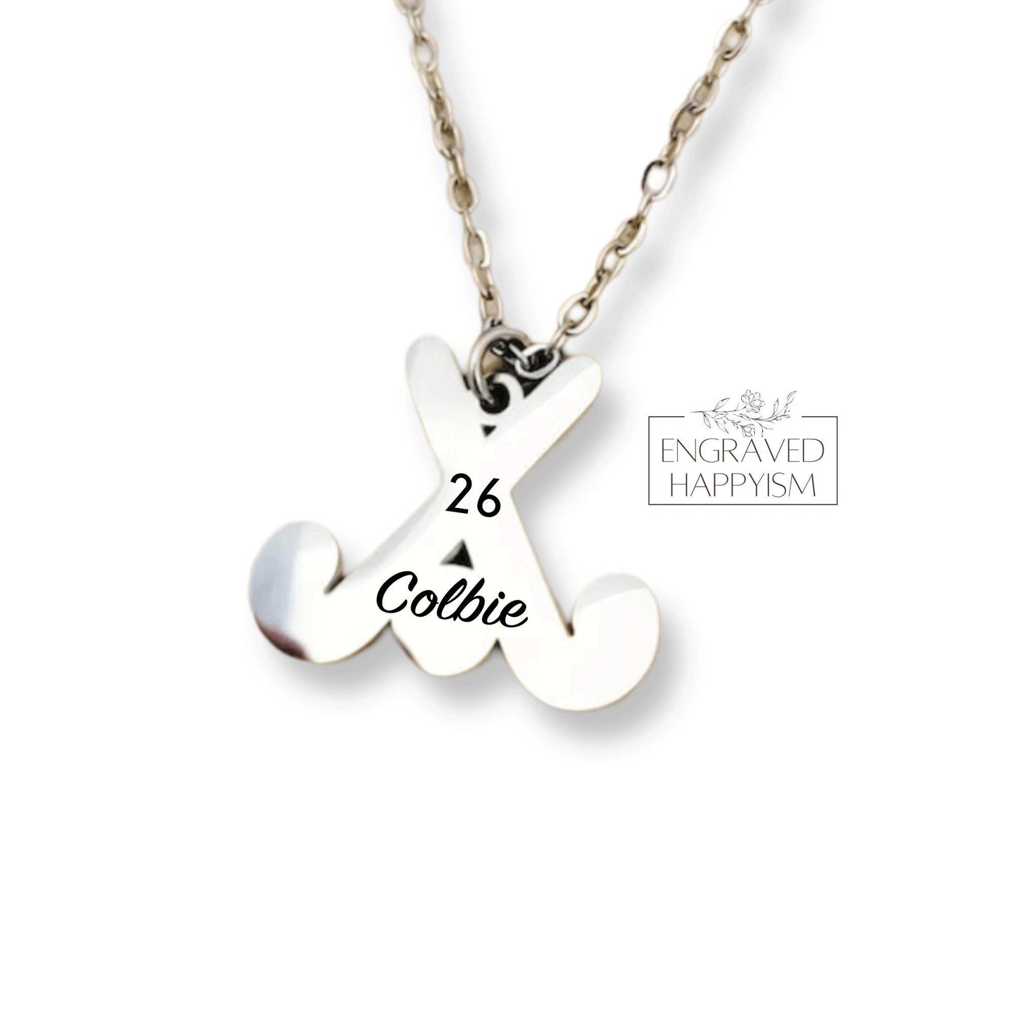 Personalized hockey necklace, engraved field hockey necklace, hockey gift, hockey jewelry, Sport Hockey Goalie, hockey player gift
