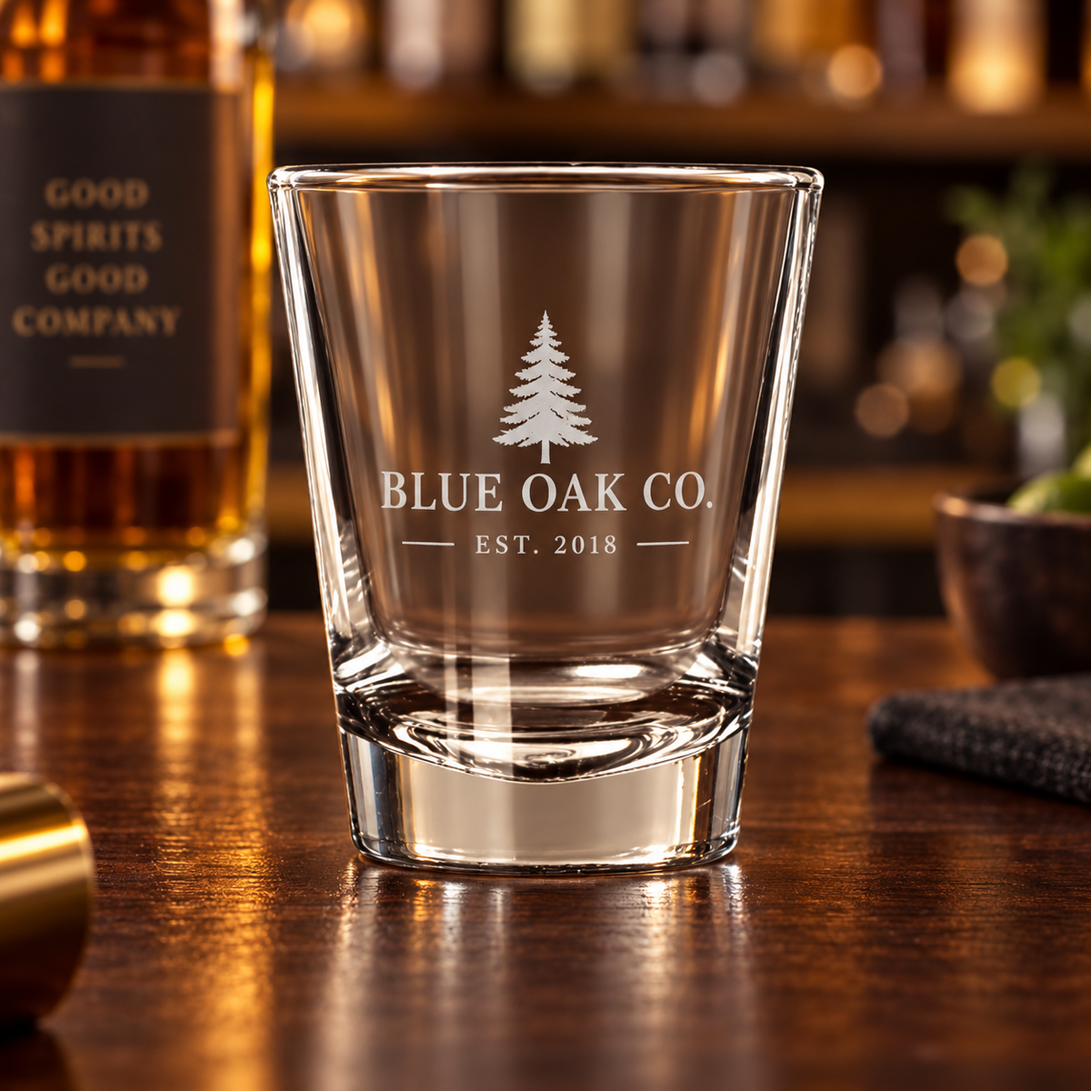 Custom Logo Shot Glass, Engraved Business Shot Glass, Personalized Company Barware, Corporate Gift, Restaurant Bar Promotional Glass
