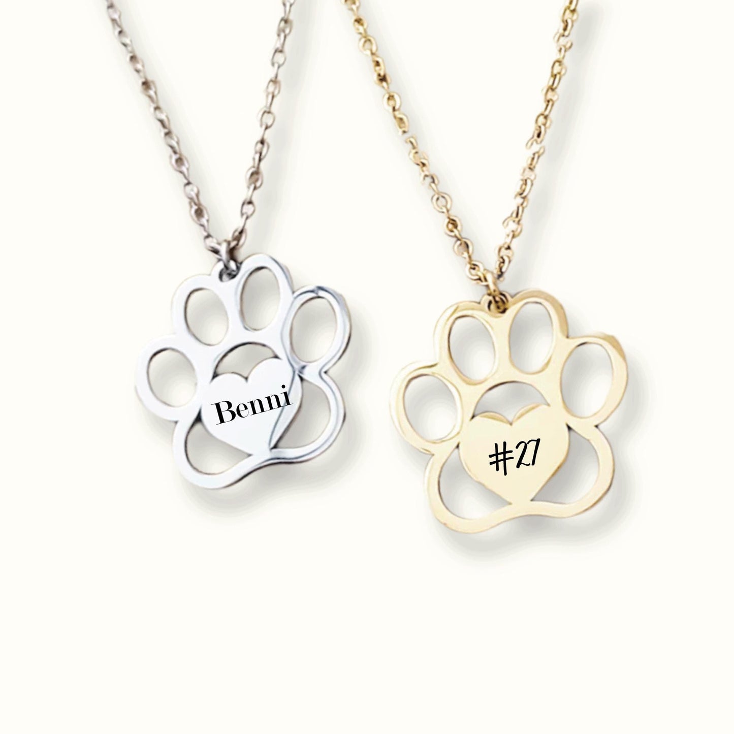 Personalized paw print necklace, engraved paw print necklace, engraved paw necklace, dog lover gift, custom paw print name necklace Happyism