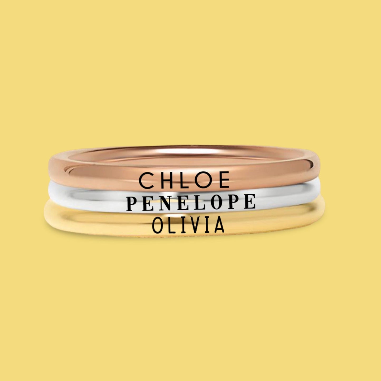 Custom engraved dainty ring, stainless steel engraved name ring, Dainty Stacking Name Ring Delicate Minimalist Personalized Name Ring