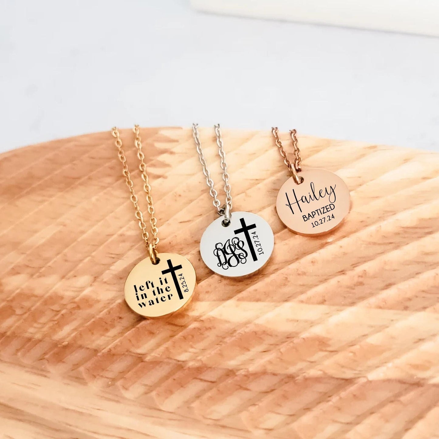 Tiny engraved horizontal cross necklace, personalized cross necklace, Christian jewelry, minimalist necklace