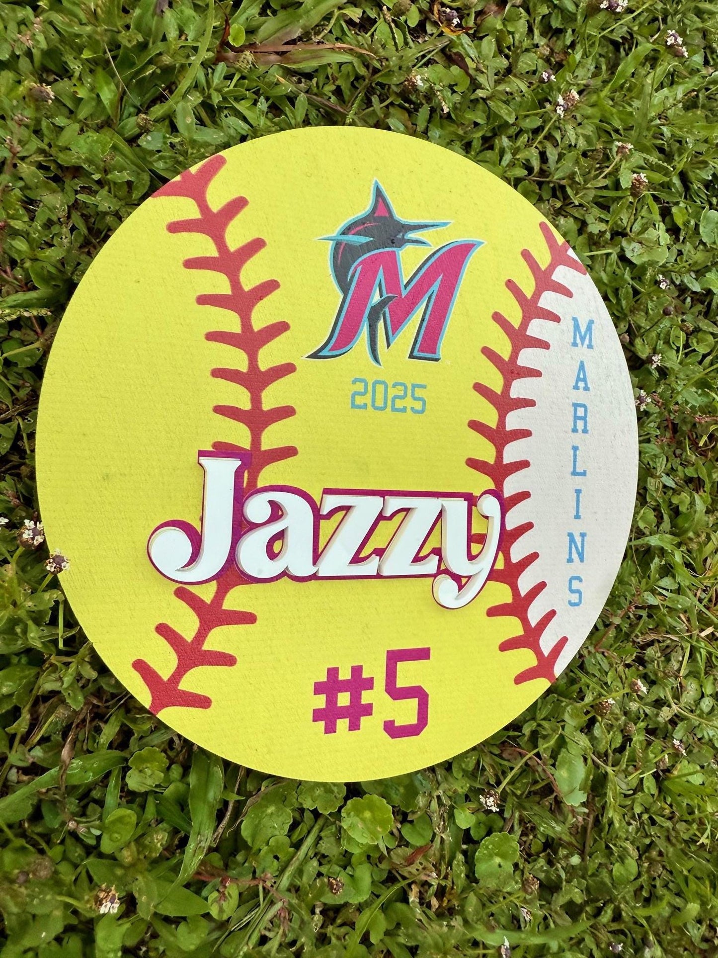 Custom Softball Award Sign – 9" Birch Wood with 3D Acrylic Name – Personalized End of Season Gift, Senior Night, or Player Room Decor