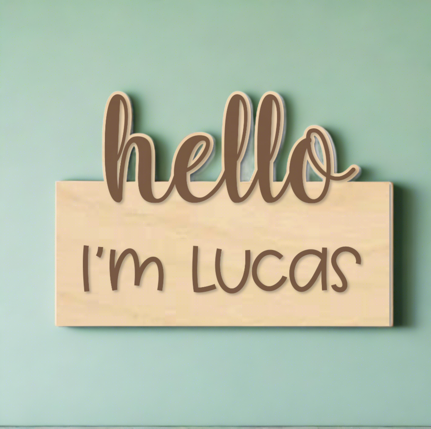 Hello I'm "___" Engraved Newborn sign with baby name