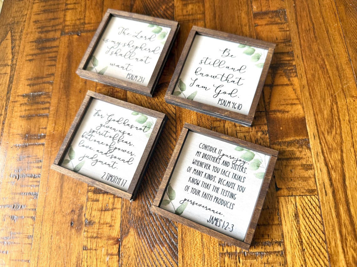 Farmhouse frame style scripture refrigerator magnets, scripture, Christian gift, Scripture magnets