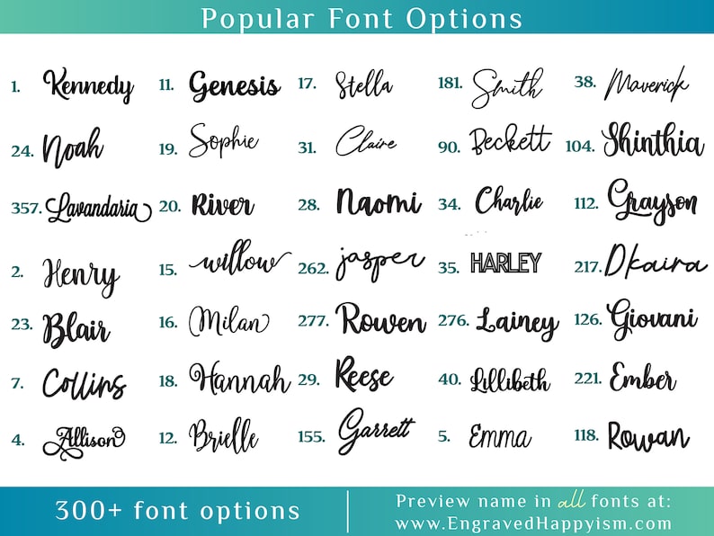 First and middle name sign - individual letters for middle name - paint options