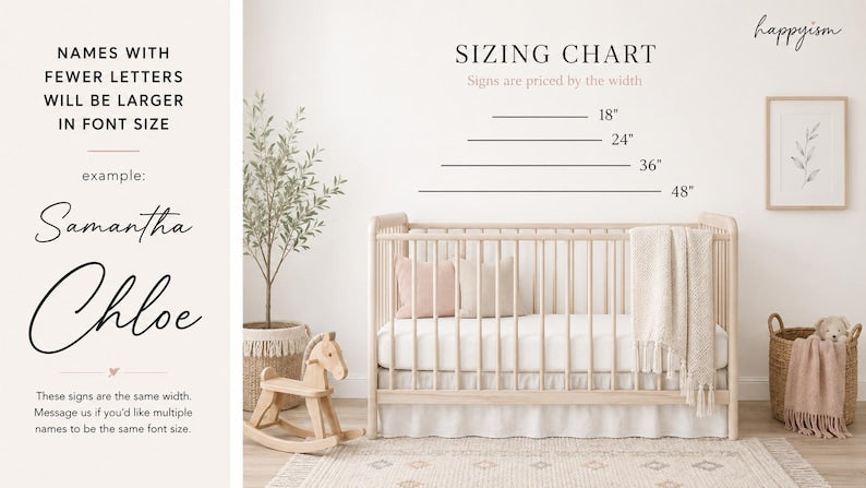 First and middle name sign - individual letters for first name, script middle name