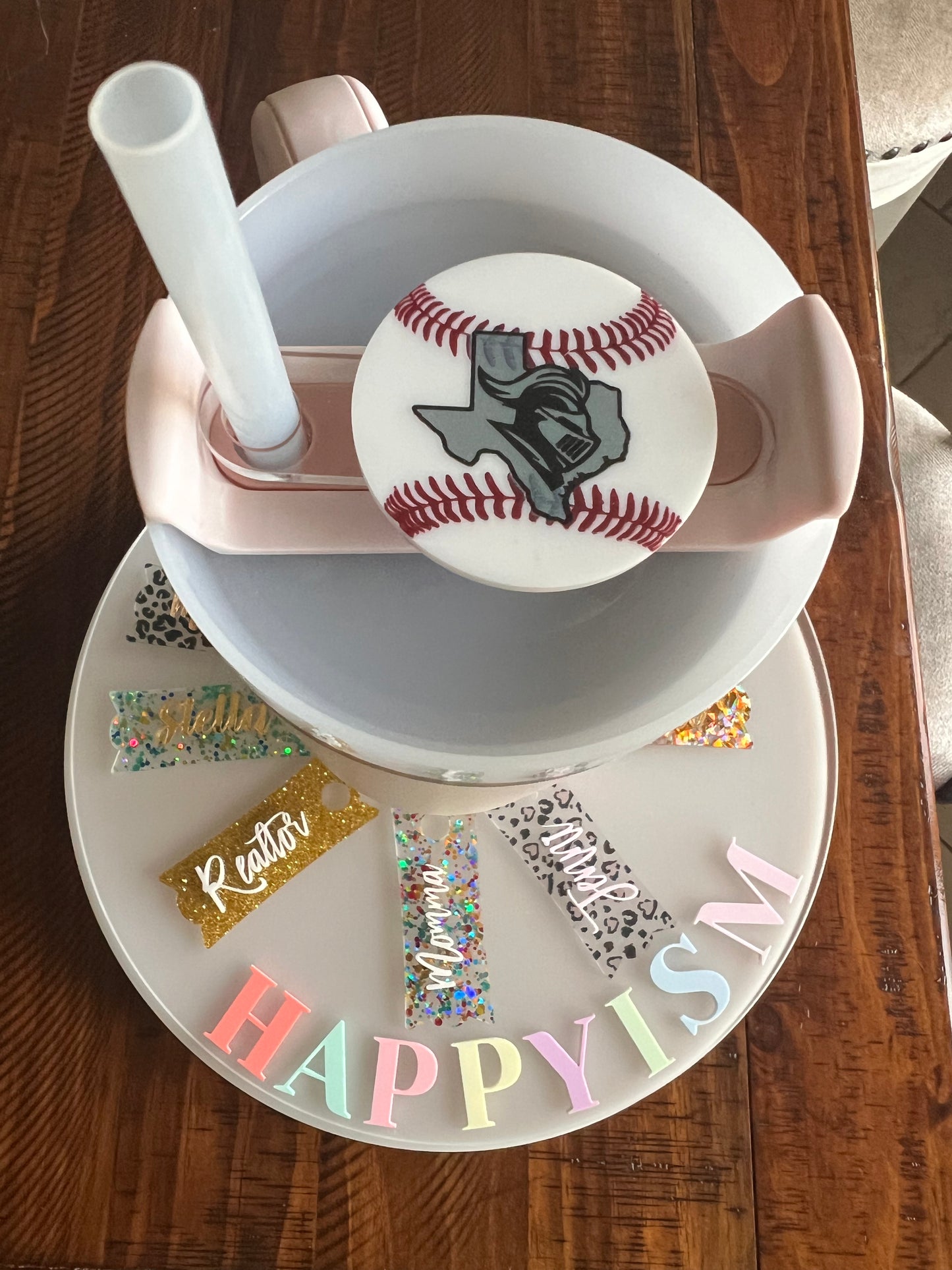 Custom acrylic name Stanley topper - Baseball