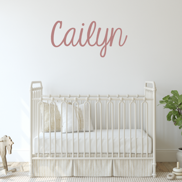 Wood Script Name Sign