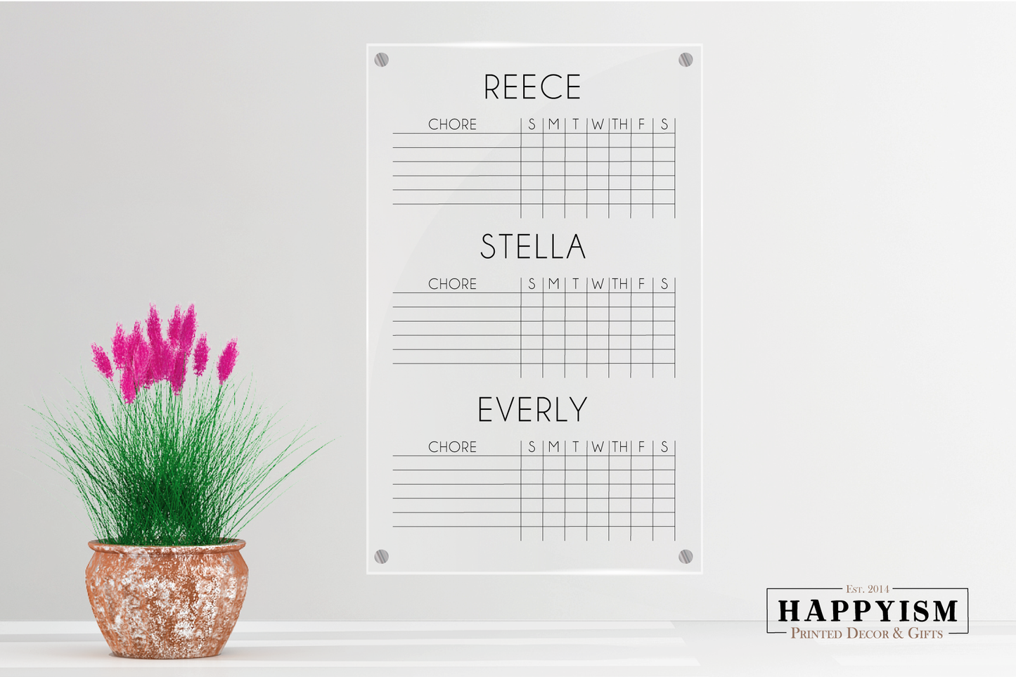 Chore chart, three kids