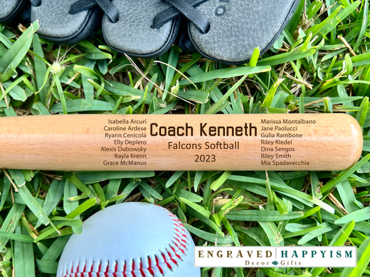 Engraved Miniature Coach Bat, Design #1 Sample