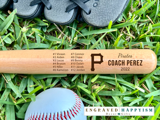 Engraved Miniature Coach Bat, Design #6 Sample