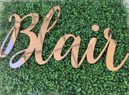 Custom Mirrored Acrylic Name Sign