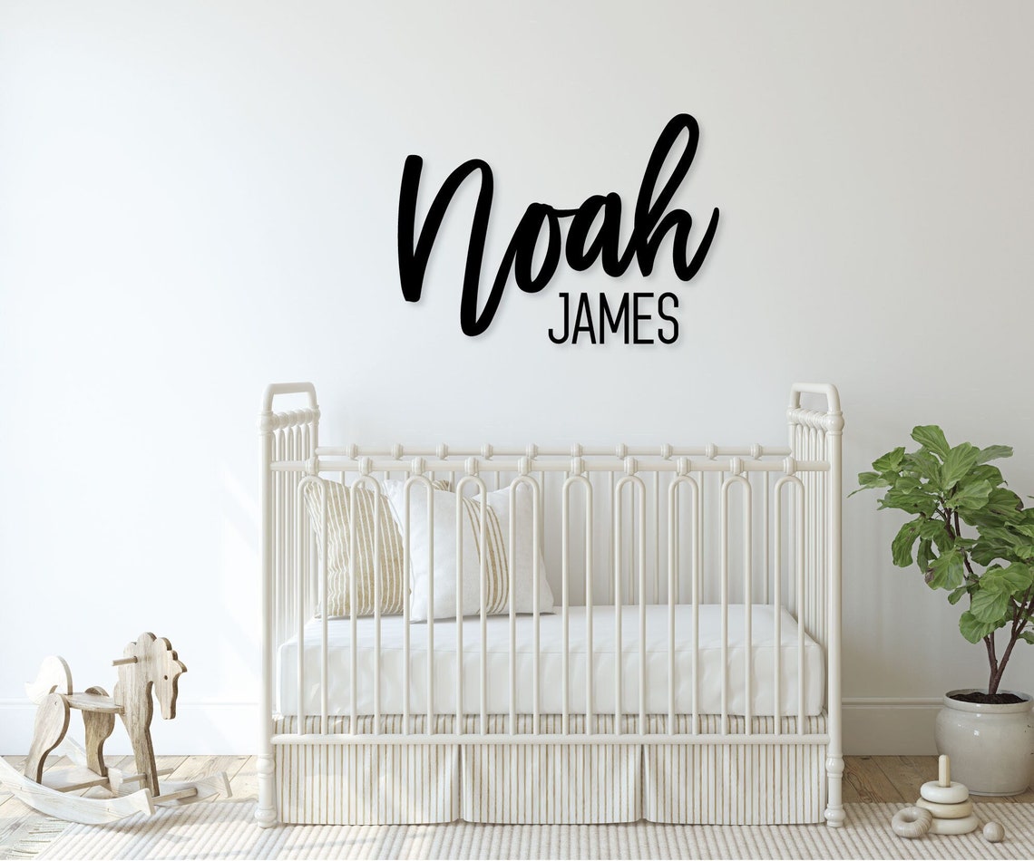 First and middle name sign - individual letters for middle name - paint options
