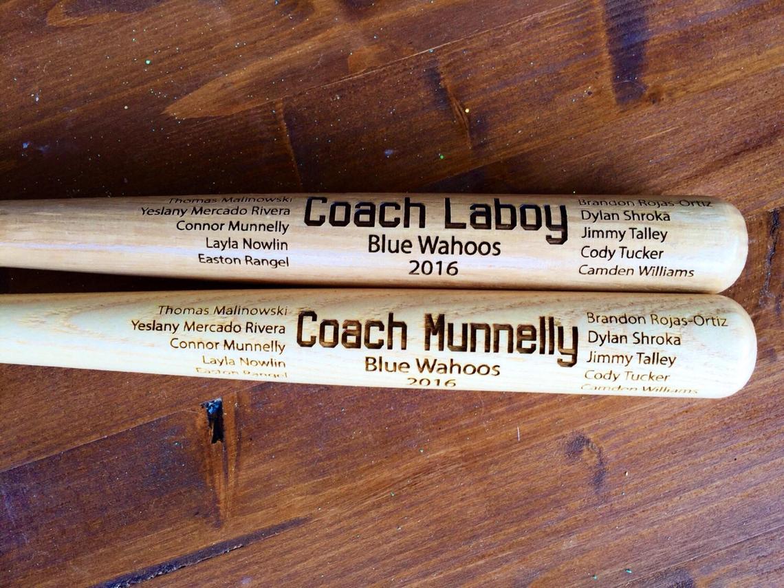 Engraved Full Size Coach Bat - Happyism, Inc. Engraving 