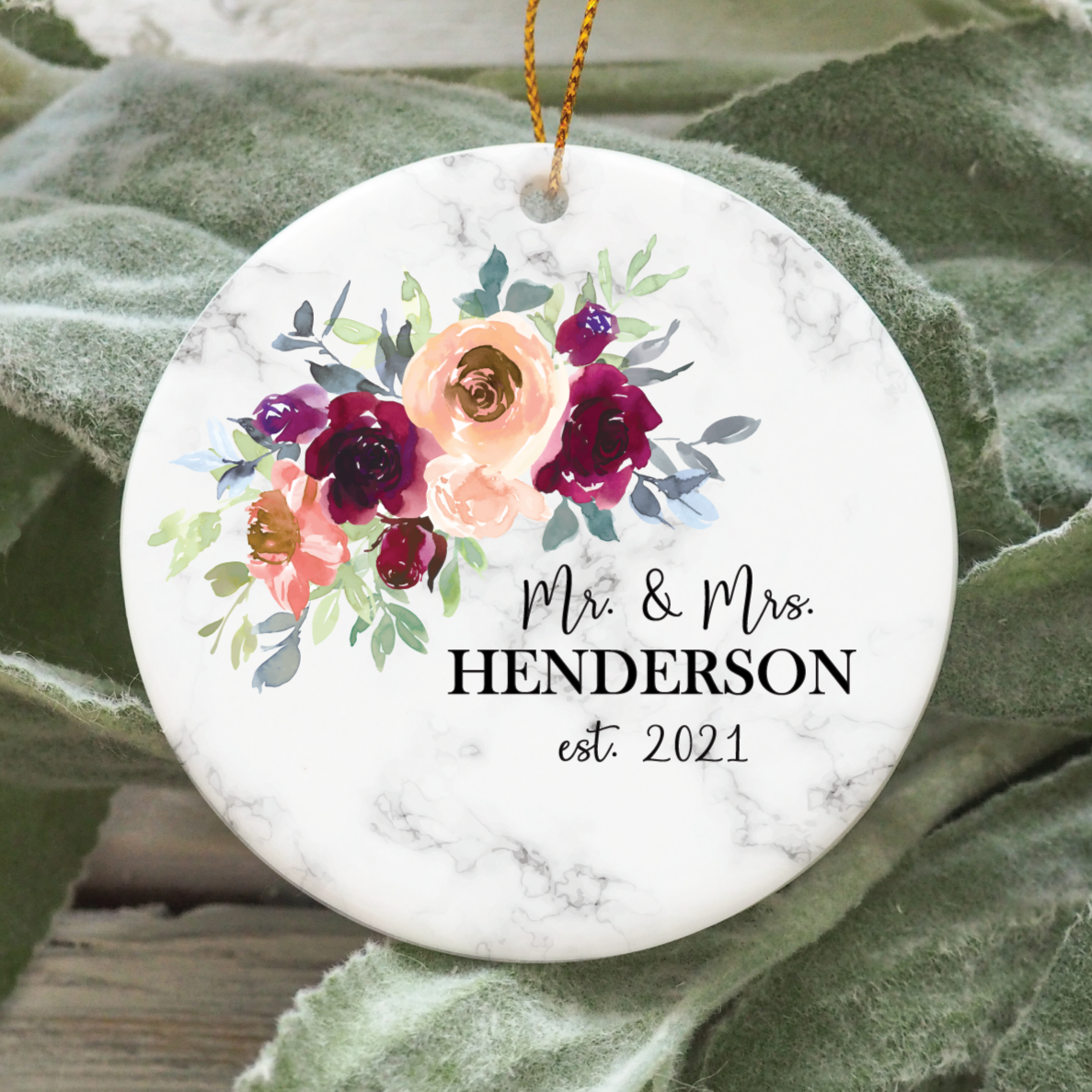 Christmas ornament - Newlyweds ornament - Design #110