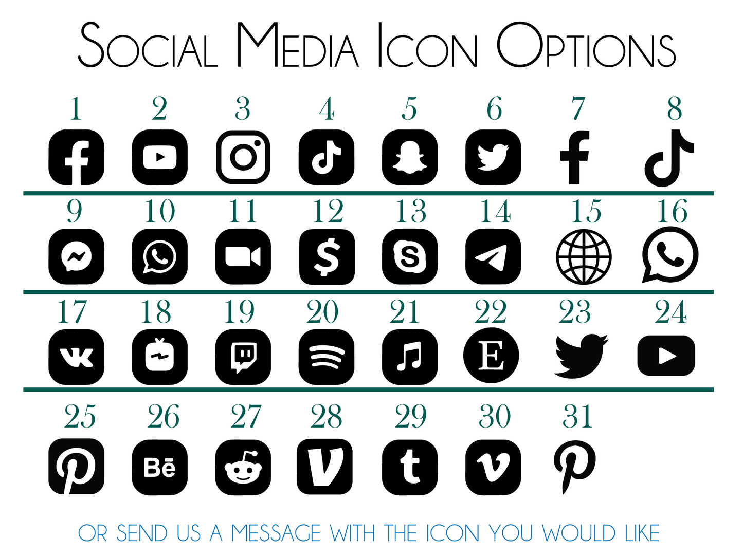 Large Wall Mounted Business Social Media Sign - 4 icons