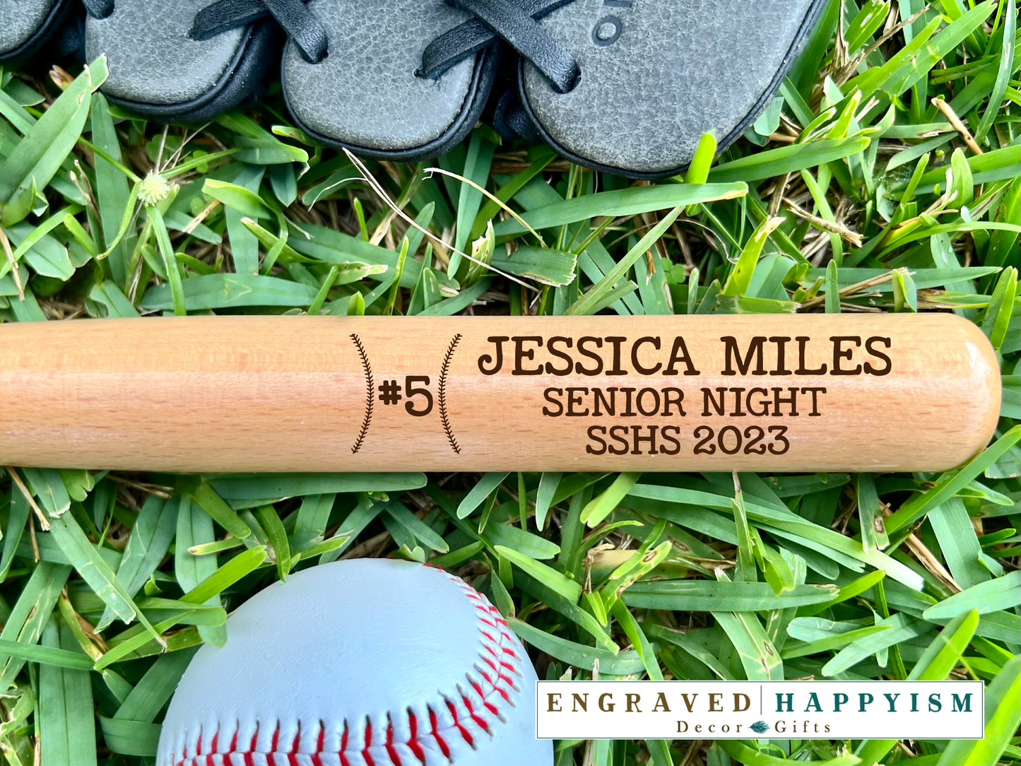 Engraved Miniature Player Bat, Design #P1 Sample