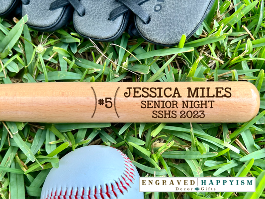 Engraved Miniature Player Bat, Design #P5 Sample