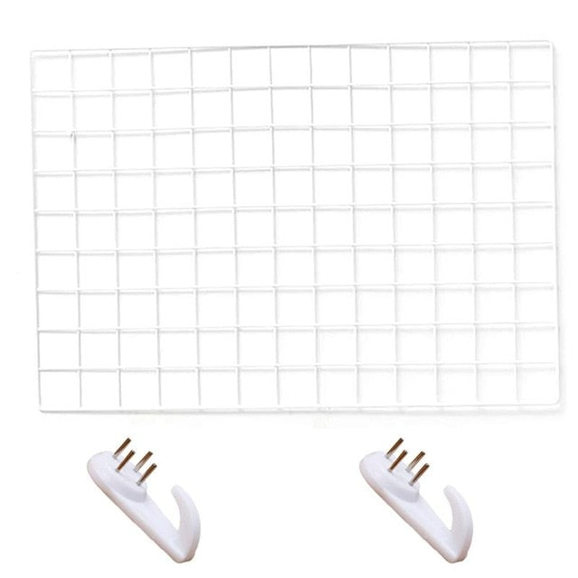 Simple Solid Color Iron Square Grid Photo Wall