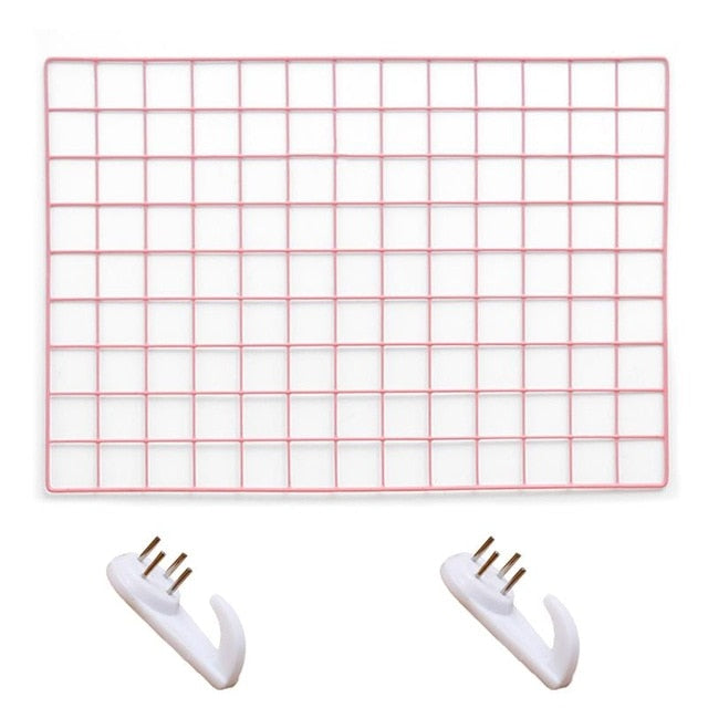 Simple Solid Color Iron Square Grid Photo Wall