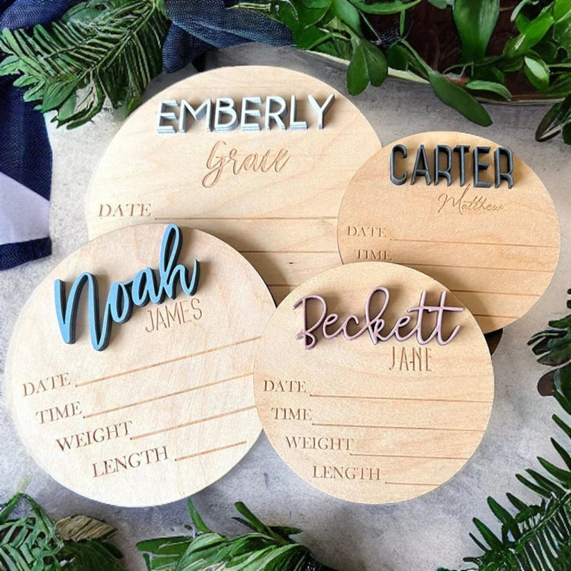Newborn name and milestone signs