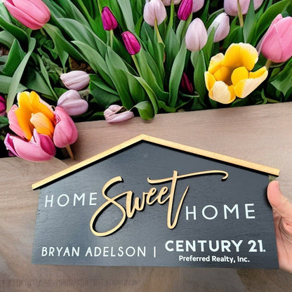 Real estate house closing sign, home sweet home real estate sign, real estate agent closing sign, fun closing sign, realty sign