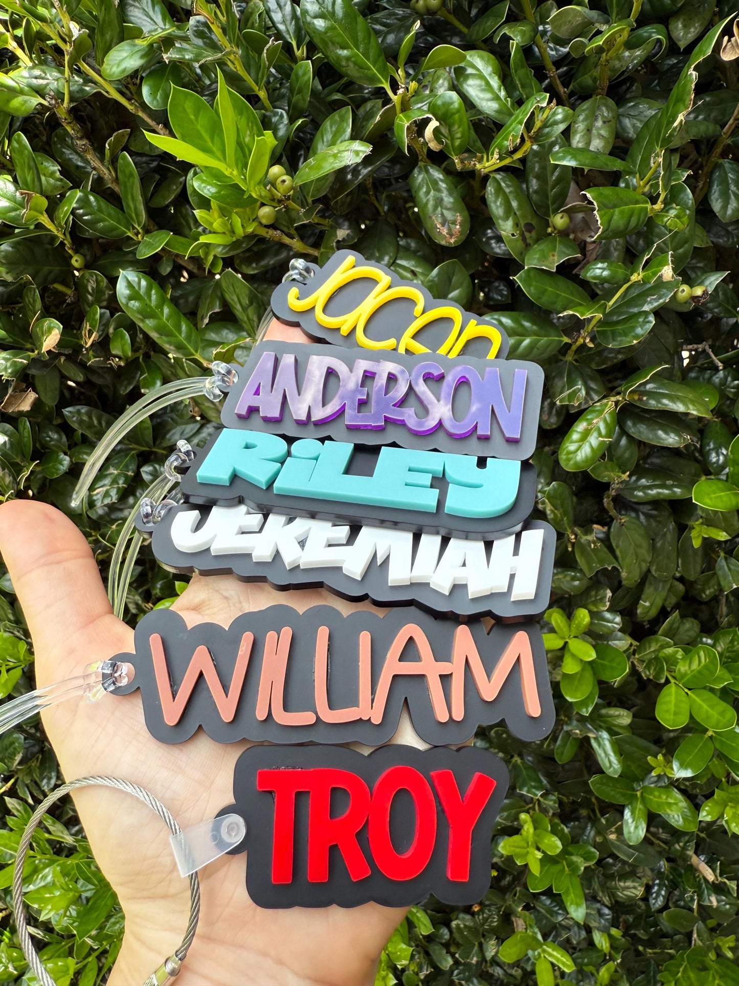 Trendy boy name bag tag, aesthetic name tag, Custom matte black Acrylic Bag Tag – Personalized Name Tag for Backpacks, Sports Bags & Travel