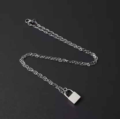 Personalized lock necklace, minimalist jewelry, petite lock necklace