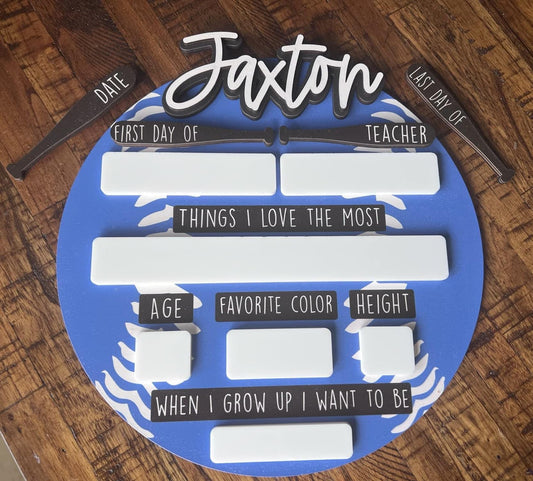 Baseball first day of school sign, boy first day of school sign, baseball school sign, back to school sign, dry erase