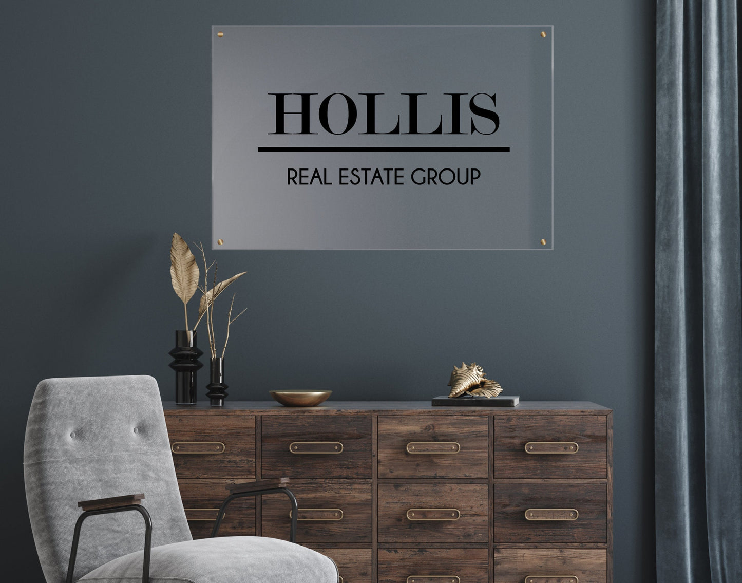 Business logo sign on acrylic, custom printed business logo, business logo sign, pretty business sign, real estate sign