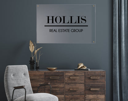 Business logo sign on acrylic, custom printed business logo, business logo sign, pretty business sign, real estate sign