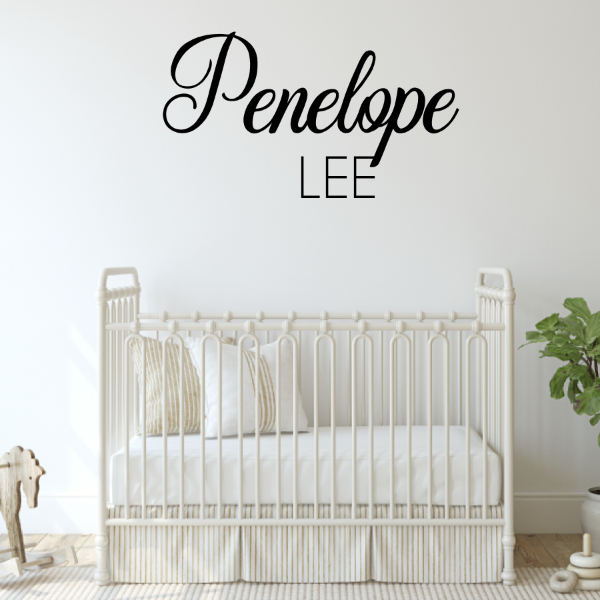 First and middle name sign - individual letters for middle name - paint options