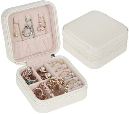 Personalized Name Jewelry box, small floral travel jewelry zipper box