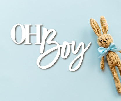 Oh boy sign, custom wood sign, baby shower sign, custom baby shower wooden cutout, baby boy shower